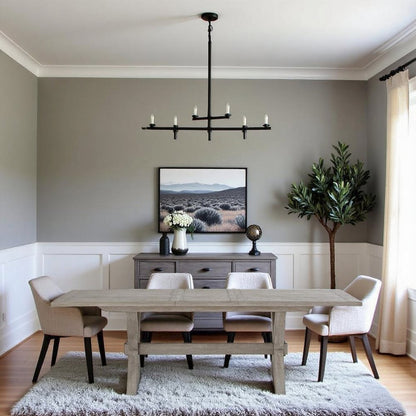 Gray Rectangular Dining Table, 48 Inch Dining Table for Kitchen or Dining Room