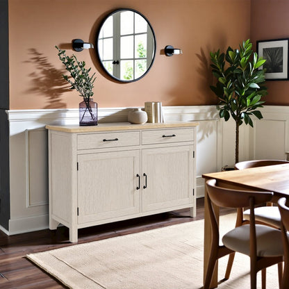 Buffet Cabinet with Storage – Beige Sideboard and Coffee Bar Cabinet