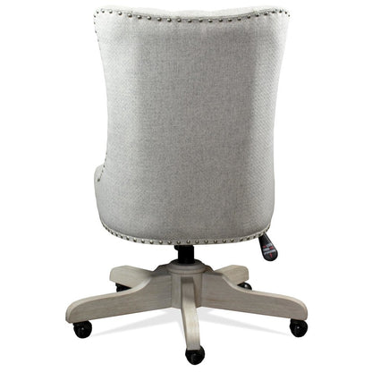 Brown Upholstered Swivel Chair – Armless Desk Chair for Office Work