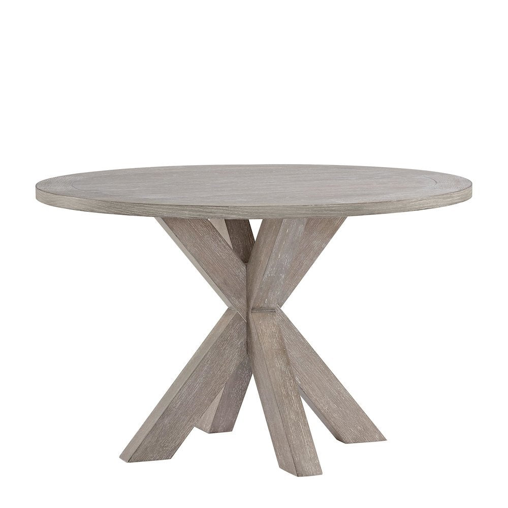Gray Round Dining Table, 48 Inch Dining Table for Kitchen or Dining Room