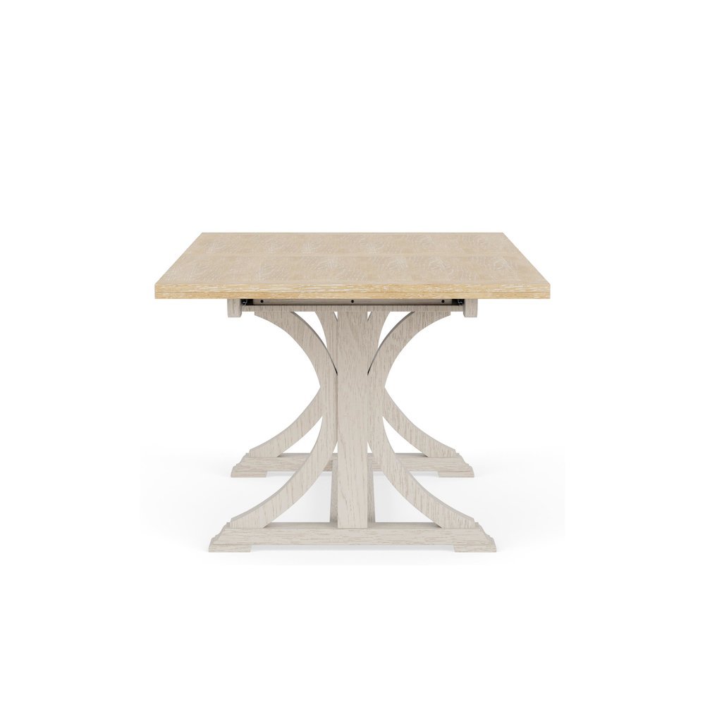 Beige Extendable Dining Table for 6, Rectangle 6 Seater Dining Table