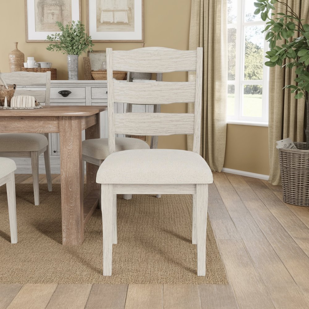 Beige Upholstered Dining Chair for Kitchen or Elegant Dining Room Use, Set of 2