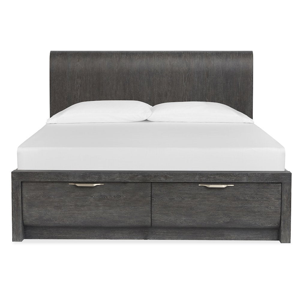 Kinsley Black Heron Queen Panel Storage Bed