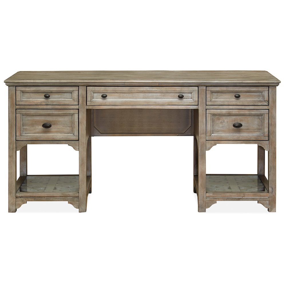 Tinley Park Dove Tail Grey Desk With Hutch