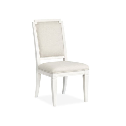 Willowbrook Egg Shell White Upholstered Side Chair Two Pack