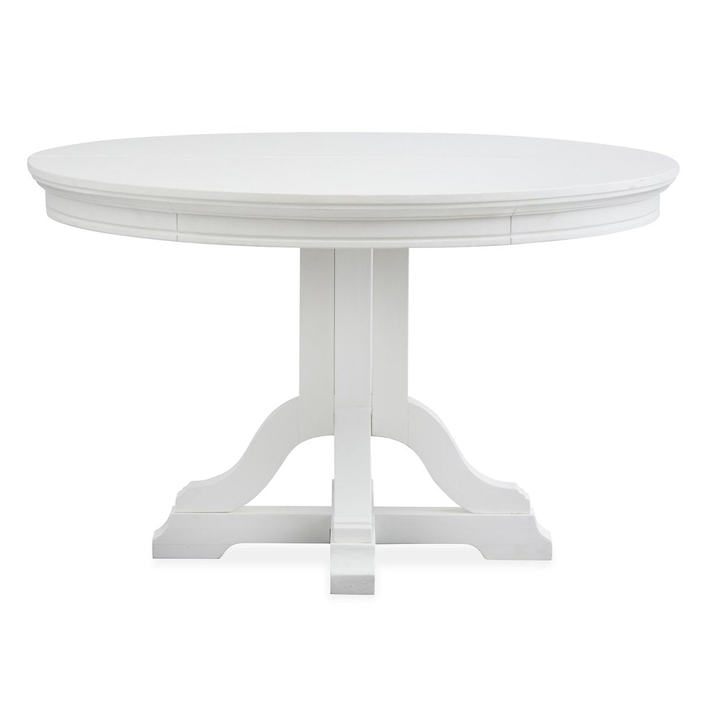 Charleston White Dove White Extendable 48" Round Dining Table