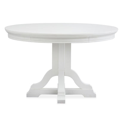 Charleston White Dove White Extendable 48" Round Dining Table
