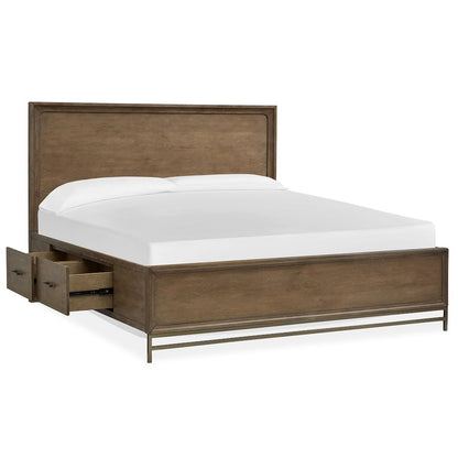 Lindon Belgian Wheat And Coffee Bean Queen Panel Storage Bed