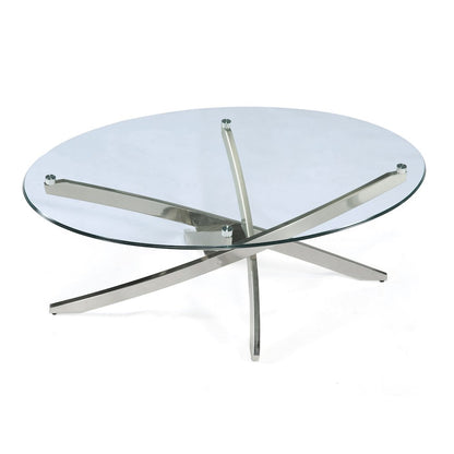 Zila Brushed Nickel Oval Cocktail Table