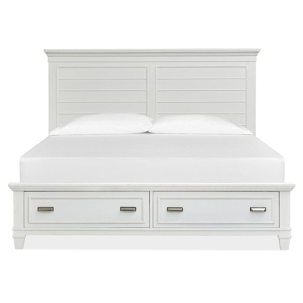 Charleston White Dove King White Panel Storage Bed