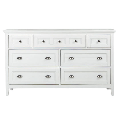 Heron Cove Chalk White And Dovetail Grey Drawer Dresser With Landscape Mirror