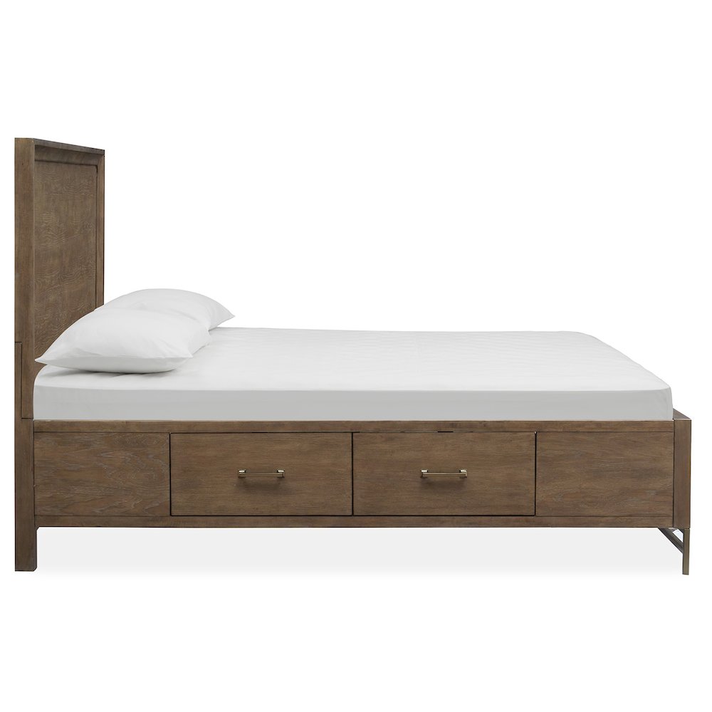 Lindon Belgian Wheat And Coffee Bean King Panel Storage Bed