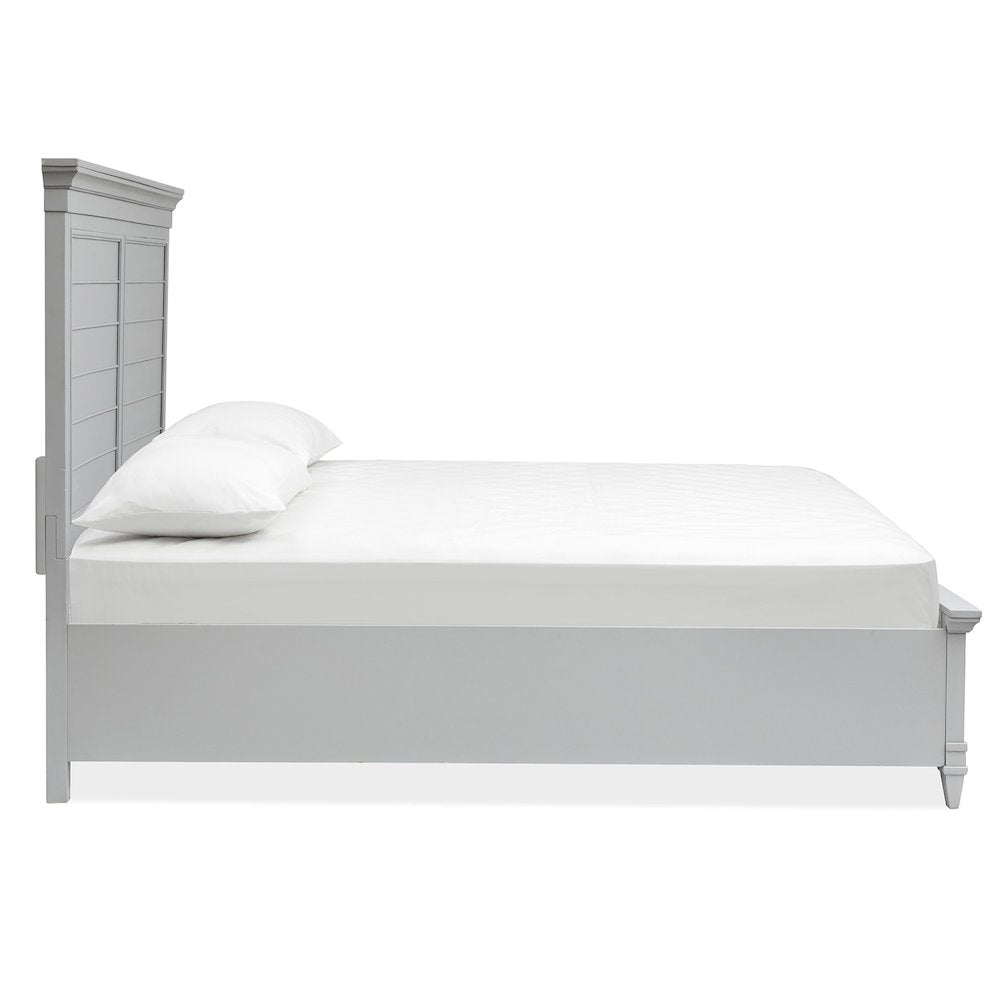 Charleston Harbor Gray King Grey Panel Storage Bed