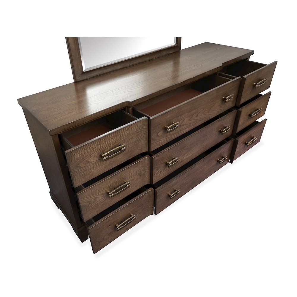 Sugar Mill Spiced Rum Drawer Dresser With Shaped Mirror