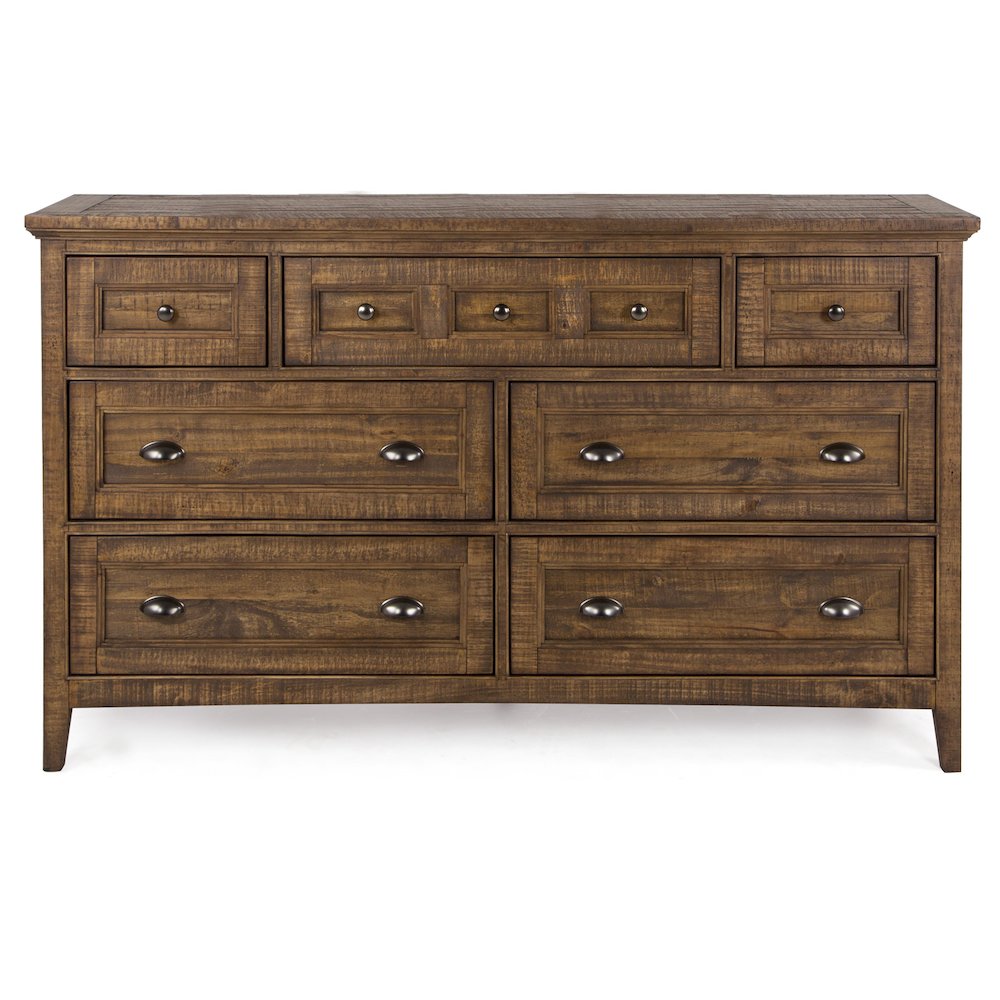 Bay Creek Toasted Nutmeg Drawer Dresser With Landscape Mirror