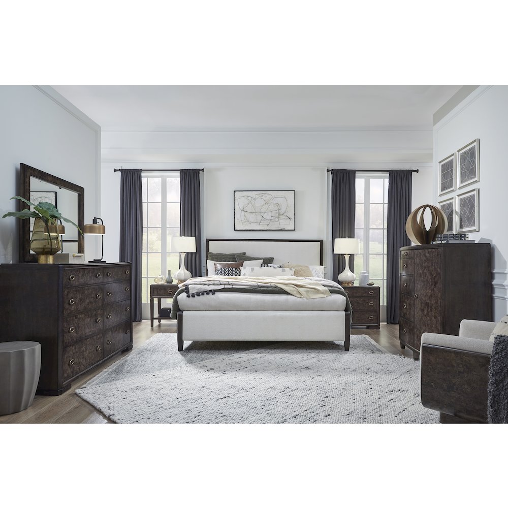 Rowan Espresso Queen Upholstered Panel Bed
