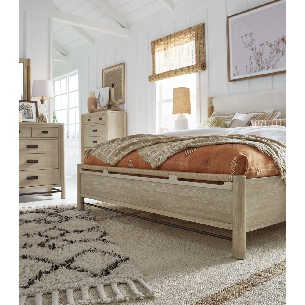 Sunset Cove Sanibel Brown King Panel Upholstered Bed