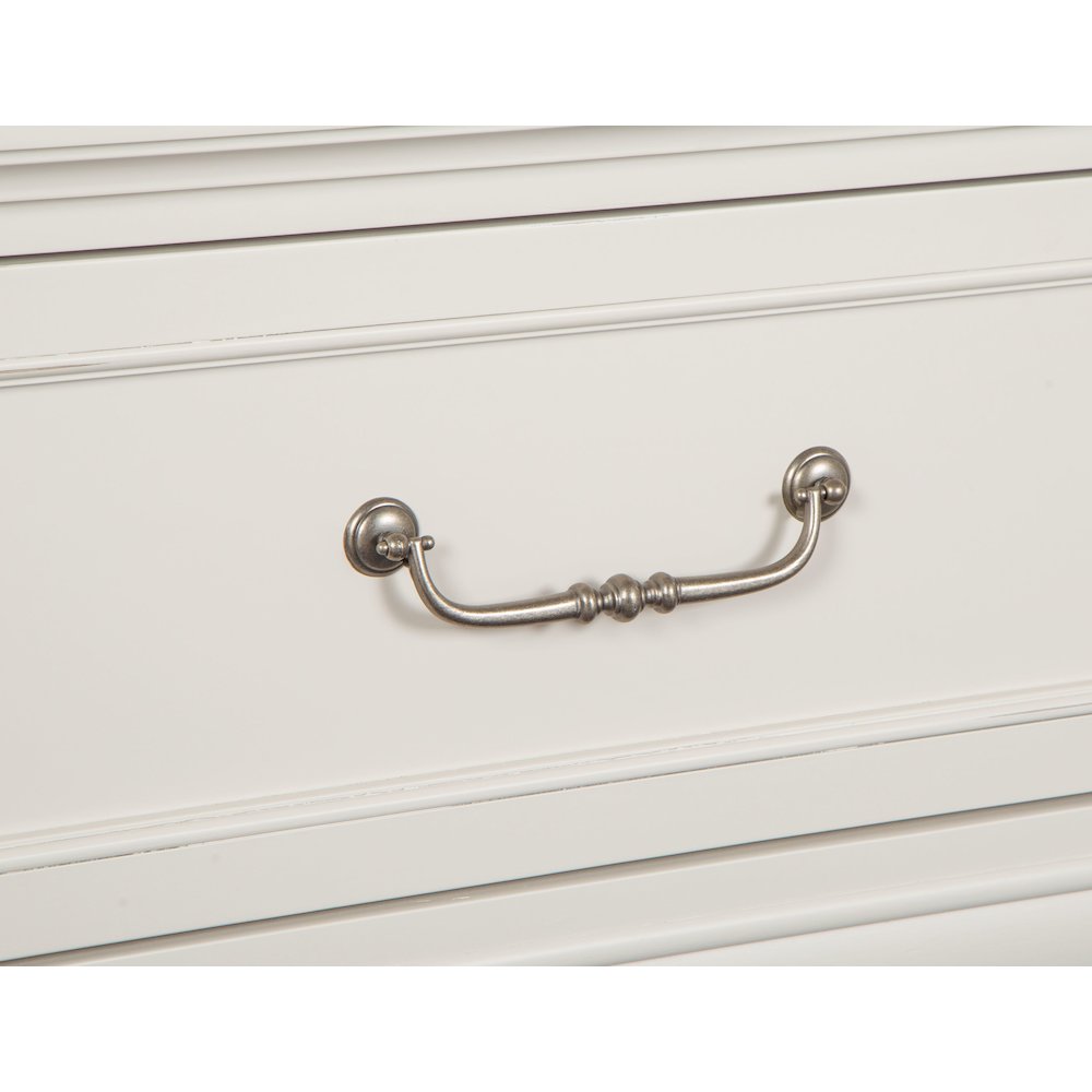 Willowbrook Egg Shell White With Slight Rub Through King Panel Storage Bed