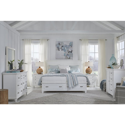 Charleston White Dove Queen White Panel Storage Bed