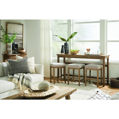 Lindon Belgian Wheat White Upholstered Stool