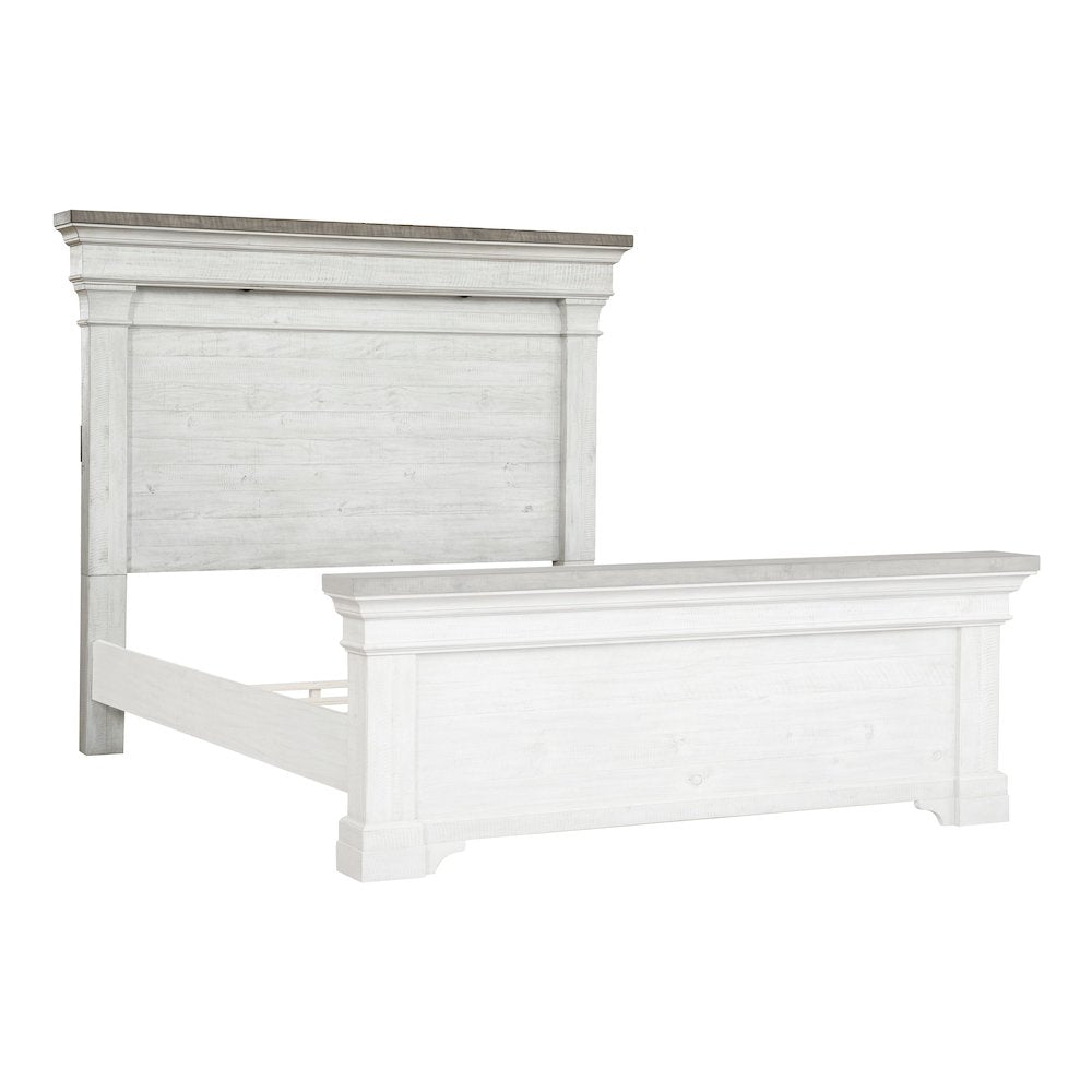 Samuel Valley Ridge Distressed White King/California King Panel Headboard