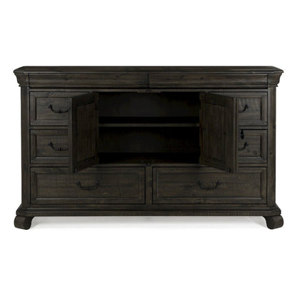 Bellamy Peppercorn Drawer Dresser With Landscape Mirror