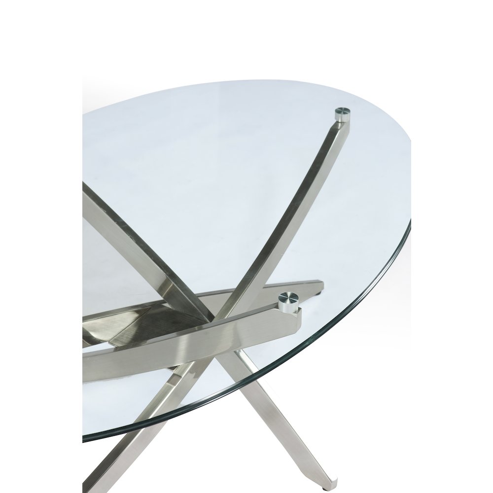 Zila Brushed Nickel Round Cocktail Table