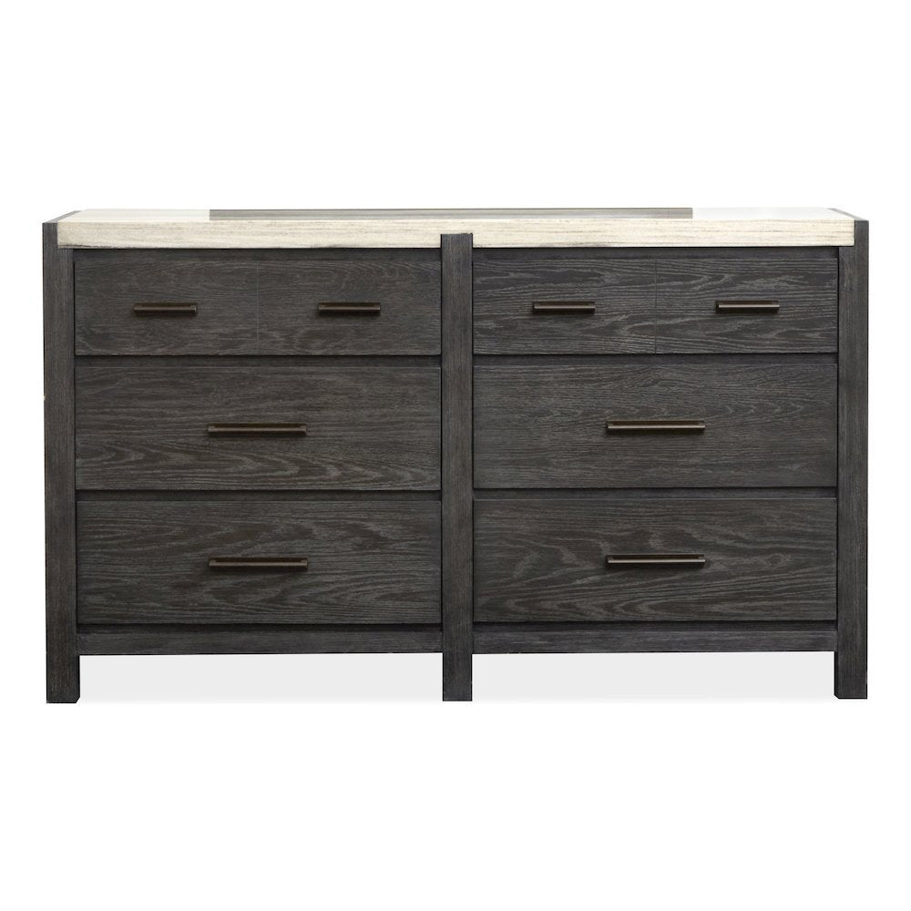 Plum Creek Ravenwood Black Drawer Dresser With Landscape Mirror