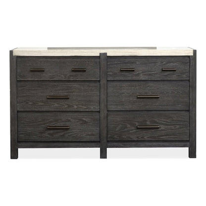 Plum Creek Ravenwood Black Drawer Dresser With Landscape Mirror