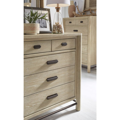 Sunset Cove Sanibel Brown Drawer Dresser With Landscape Mirror