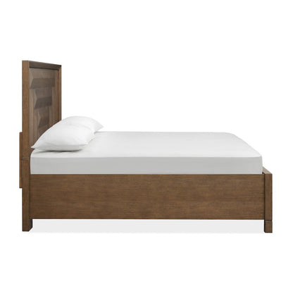 Callisto Bourbon Brown King Panel Storage Bed