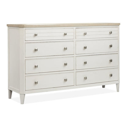 Echo Isles Sea Pearl And Driftwood Double Drawer Dresser With Landscape Mirror