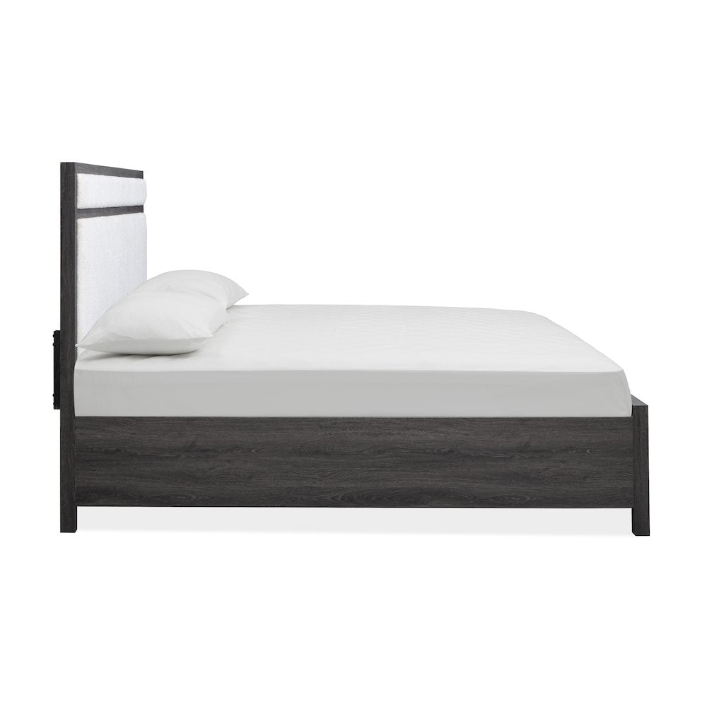 Merrifield Raisin Black King Upholstered Panel Bed