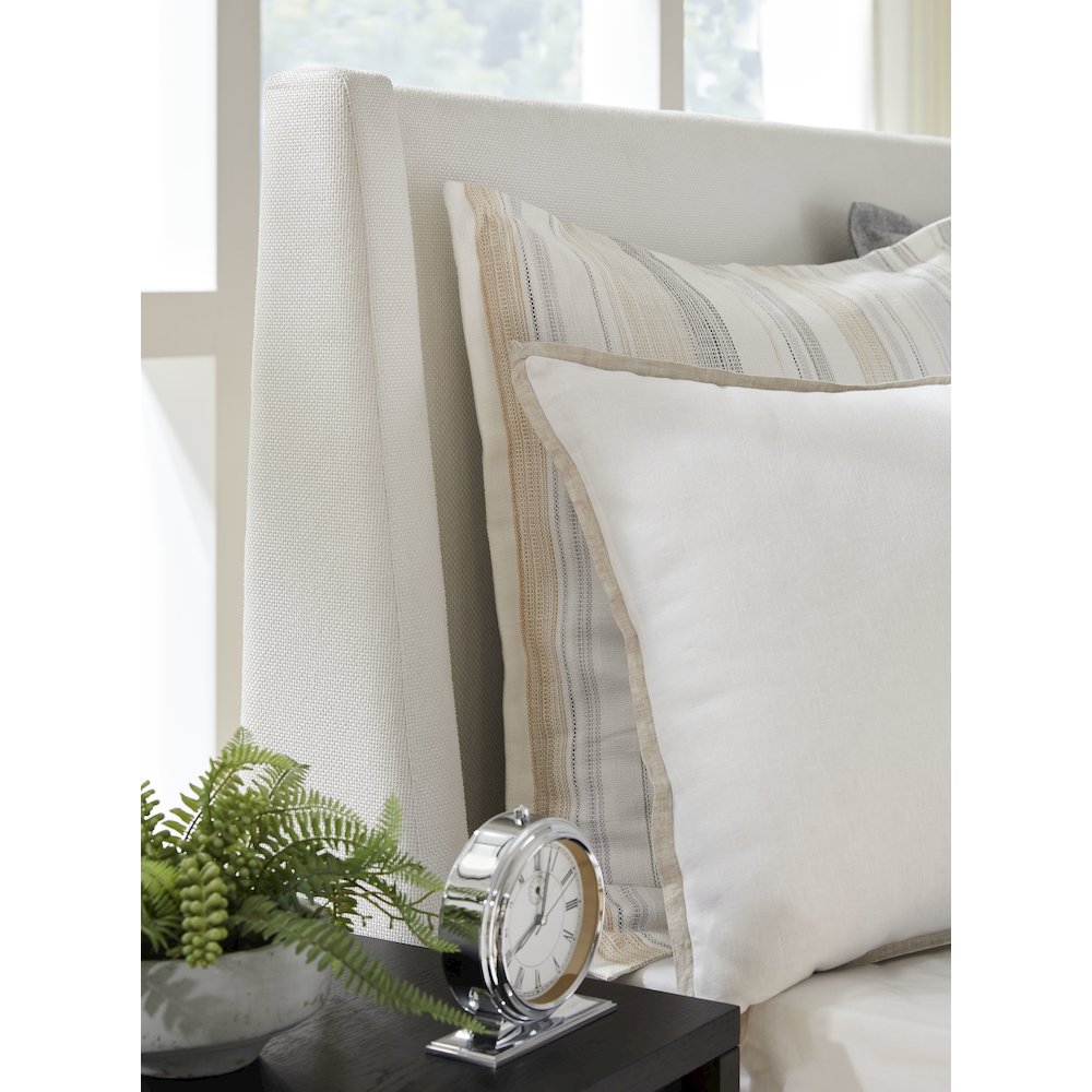 Lindon Belgian Wheat And Coffee Bean King White Upholstered Island Bed