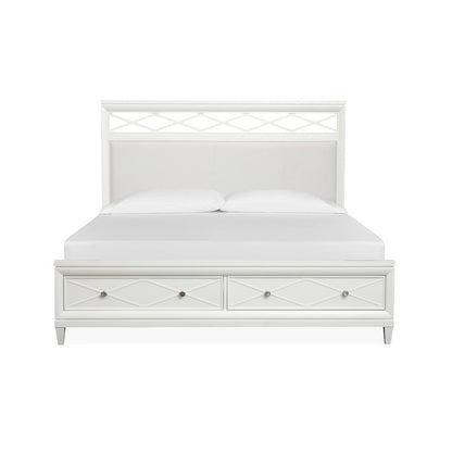 Springhouse Whisper White King Upholstered Panel Storage Bed