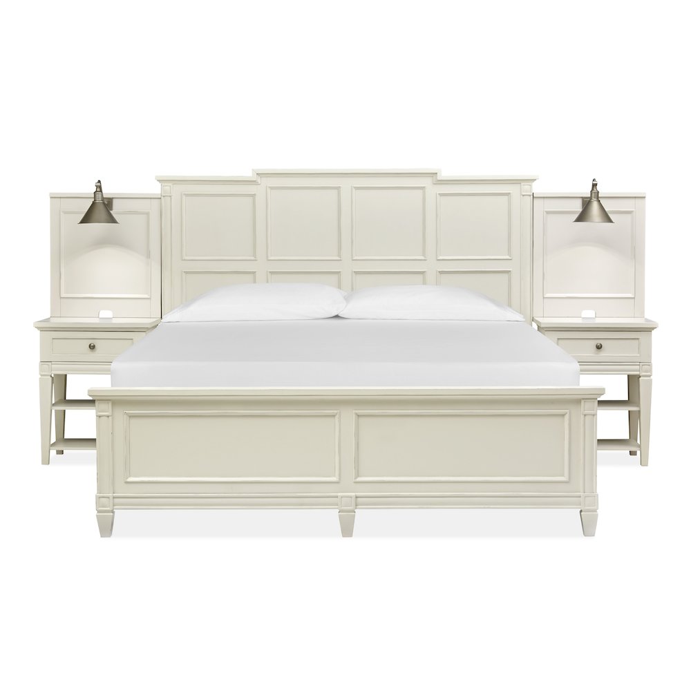 Willowbrook Egg Shell White With Slight Rub Through King Wall Panel Bed