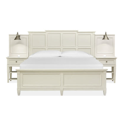 Willowbrook Egg Shell White With Slight Rub Through King Wall Panel Bed