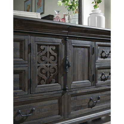 Bellamy Peppercorn Drawer Dresser With Shaped Mirror
