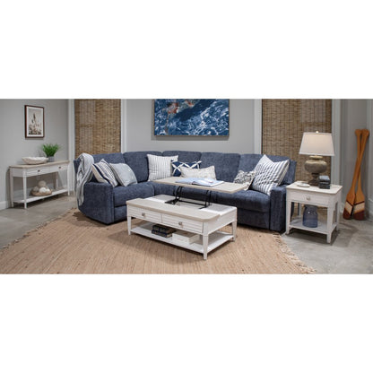 Echo Isles Sea Pearl And Driftwood Lift Top Storage Cocktail Table With Casters
