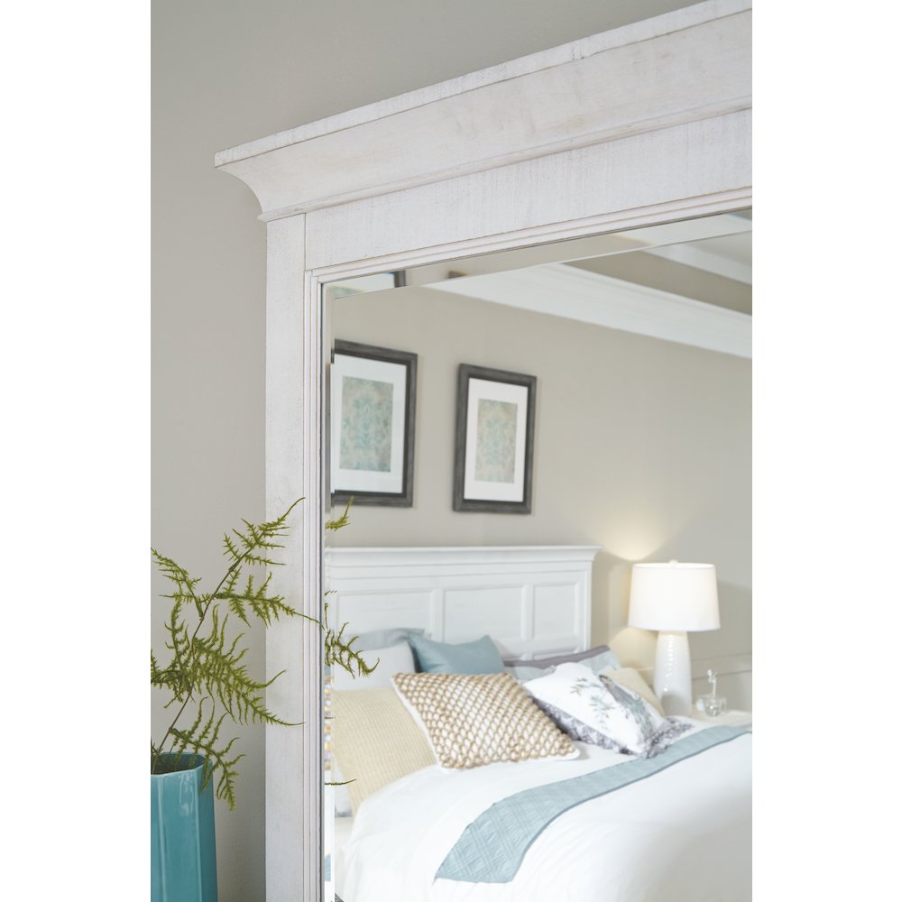 Chalk White And Dovetail Grey 2 Tone Drawer Dresser With Landscape Mirror