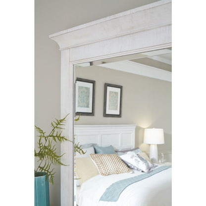 Chalk White And Dovetail Grey 2 Tone Drawer Dresser With Landscape Mirror