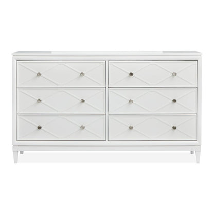 Springhouse Whisper White Double Drawer Dresser With Landscape Mirror