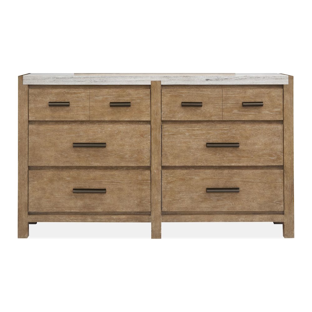 Plum Creek Sierra Brown Drawer Dresser With Landscape Mirror