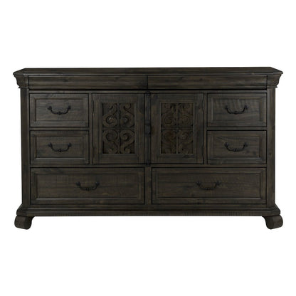 Bellamy Peppercorn Drawer Dresser With Landscape Mirror