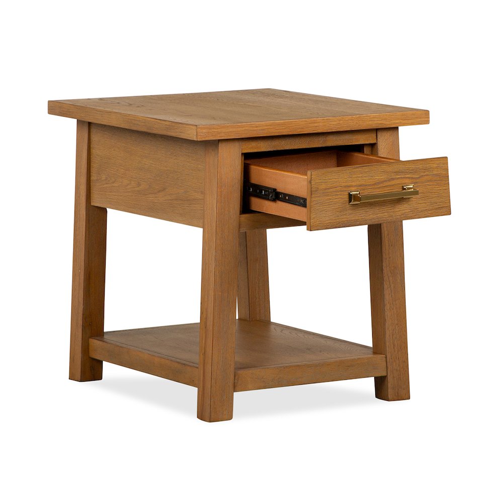 Lindon Belgian Wheat Drawer End Table