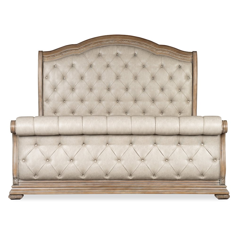 Marisol Fawn Queen Upholstered Sleigh Bed
