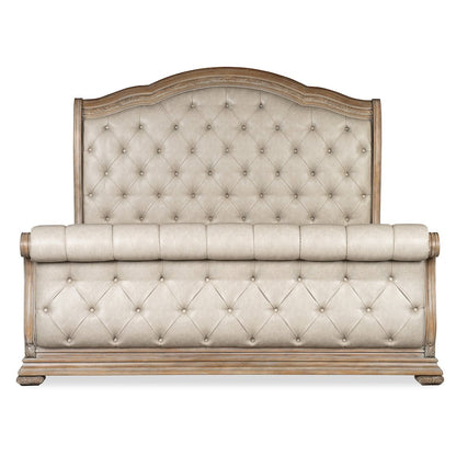 Marisol Fawn Queen Upholstered Sleigh Bed
