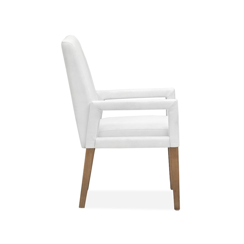 Lindon Belgian Wheat White Upholstered Arm Chair Two Pack