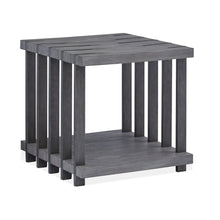 Eldridge Weathered Gravel And Satin Bronze Rectangular End Table