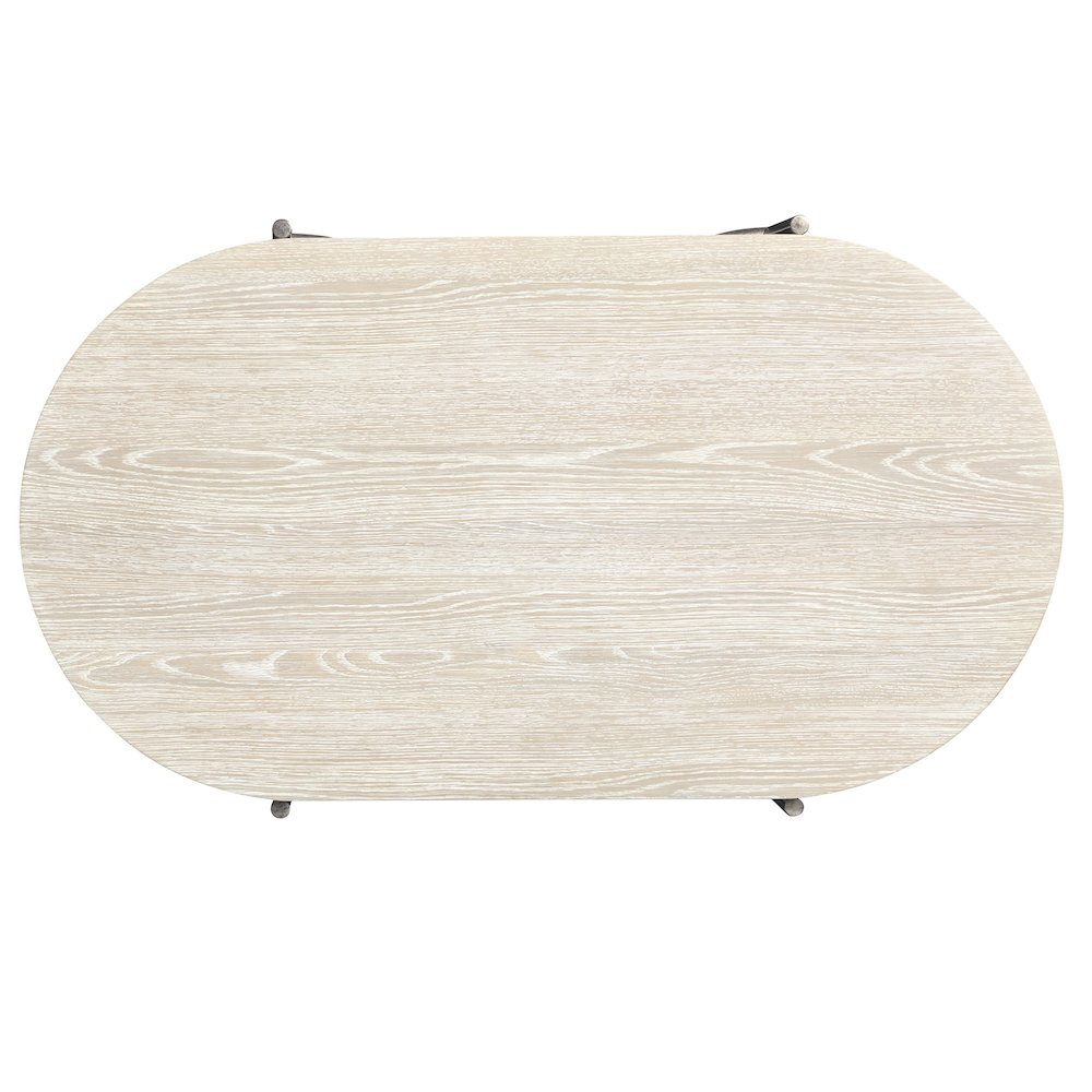 Edgecomb Grey And Weathered Antique Nickel Oval Cocktail Table With 2 Ottomans